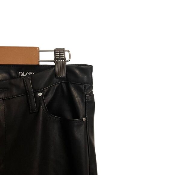 Blank NYC Varick Reade Classic Skinny Kick Boot Snap Crop Faux Leather Pants 25 - Picture 2 of 7